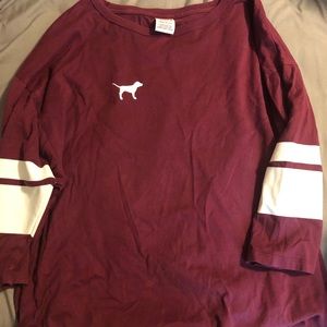 ☀️VICTORIAS SECRET PINK MAROON HALF SLEEVE